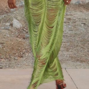 Green dress great for a party!